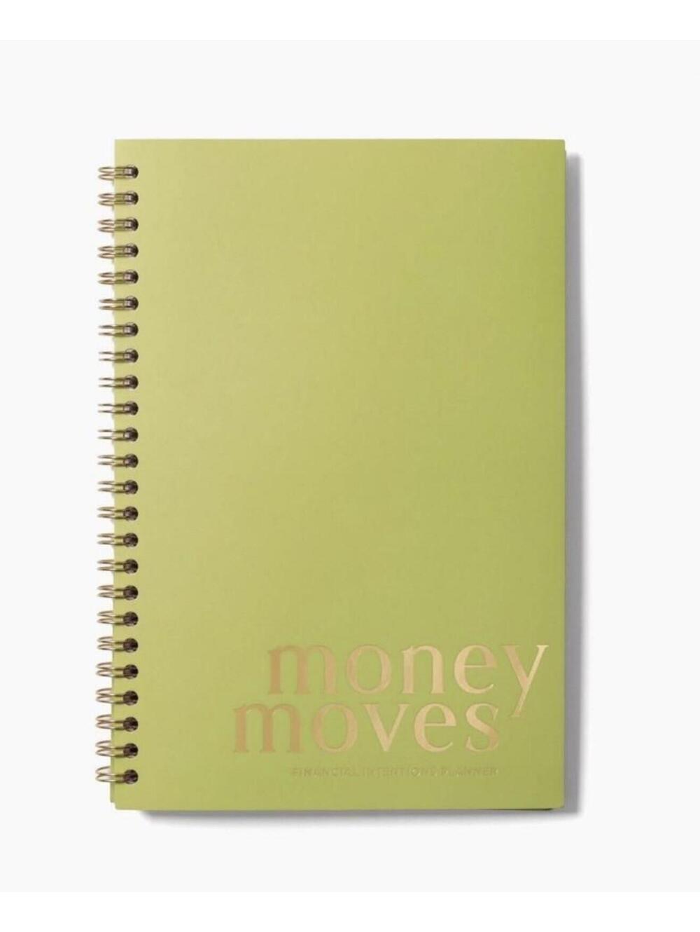 Love x June Money Moves spiral bound planner in green & gold